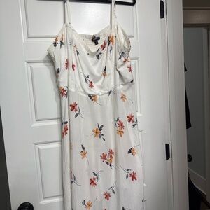 Torrid White Floral Midi Sundress Adjustable Straps Size 3